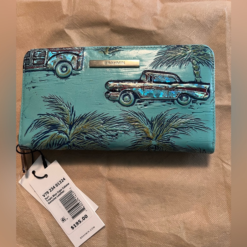 BRAHMIN Suri Wallet Tropical Blue Copa Cabana BNNU